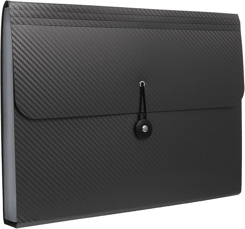 Grey Accordion Expanding File Folder Organizer with Compartments Portable Document Holder Large Capacity - Image 1